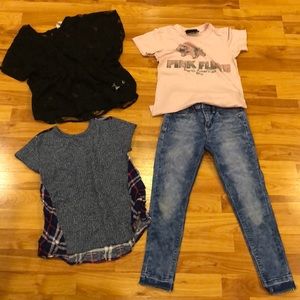 (Sold) 3 Cute Tops and Jeans Size 8